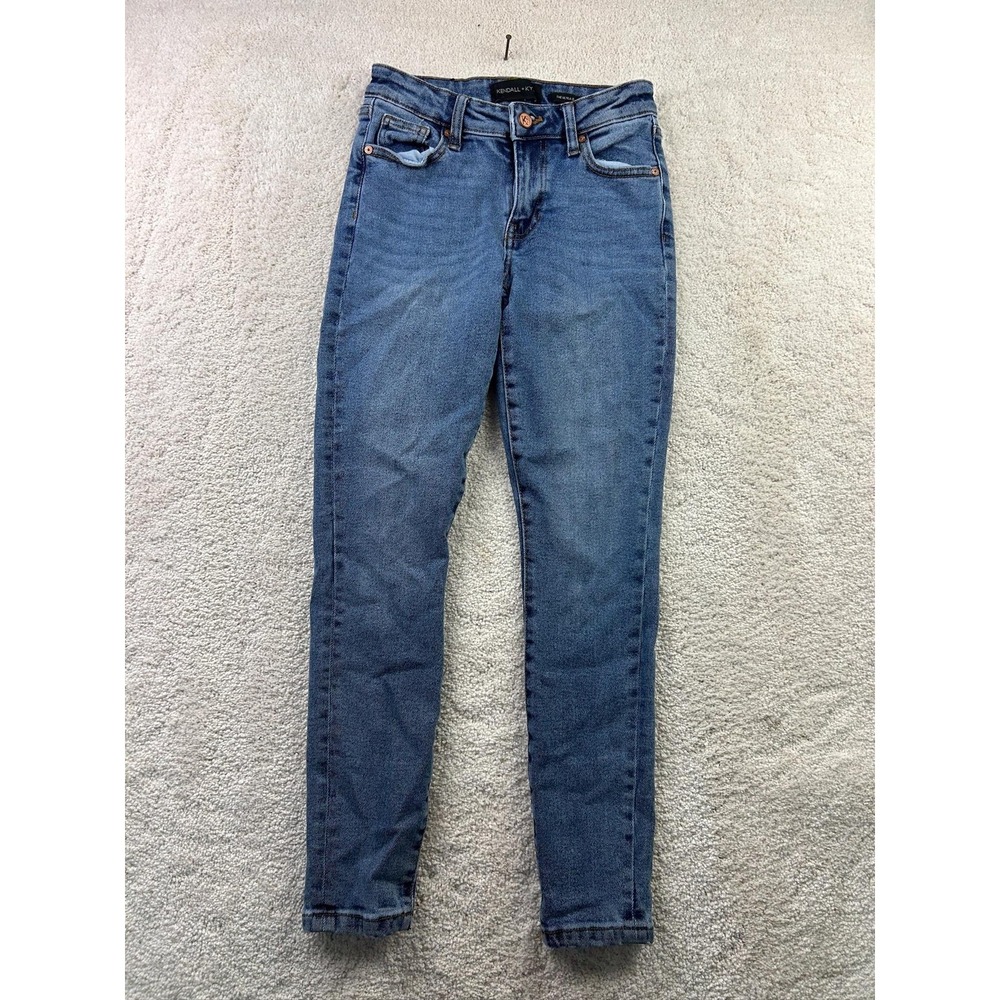 Kendall + Kylie Jeans Womens 0/24 Blue The Ultra Babe Skinny Stretch Denim Pants